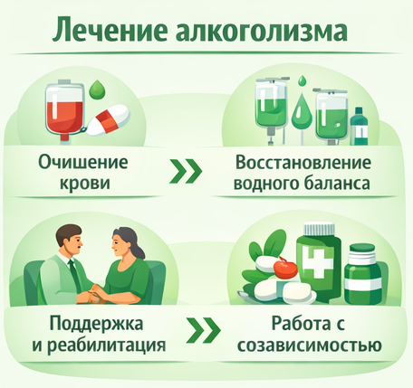 лечение алкоголизма в Поворино этапы